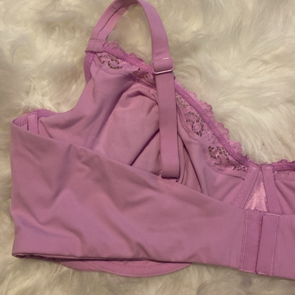 NEW SKIMS Fits Everybody Lace Unlined Scoop Bra Underwire, Petal Lilac, 46DD - Picture 9 of 11
